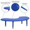 Emma and Oliver 35"W x 65"L Half-Moon Plastic Height Adjustable Activity Table